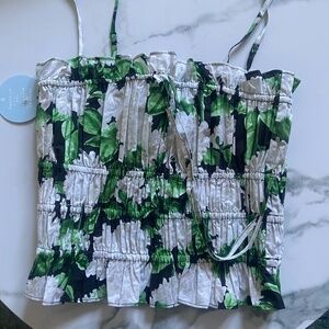 Hill House The Scarlett Top Night Bloom Cotton NWT